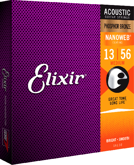 Elixir 13-56 Acoustic Medium Phosphor Bronze Nanoweb