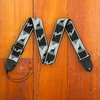 Fender 2" Monogrammed Strap, Black/Light Grey/Dark Grey