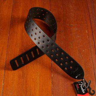 Fender 2,5" Leather Punched Holes Strap Black