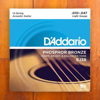 D'Addario EJ38 12-string 10-47 Light, Phosphor Bronze