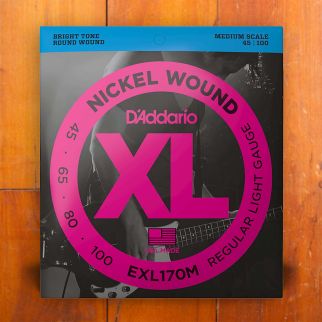 D'Addario EXL170M 45-100 Regular Light, Medium Scale, XL Nickel