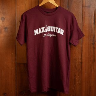Max Guitar Varsity T-shirt, Bordeaux, Size M