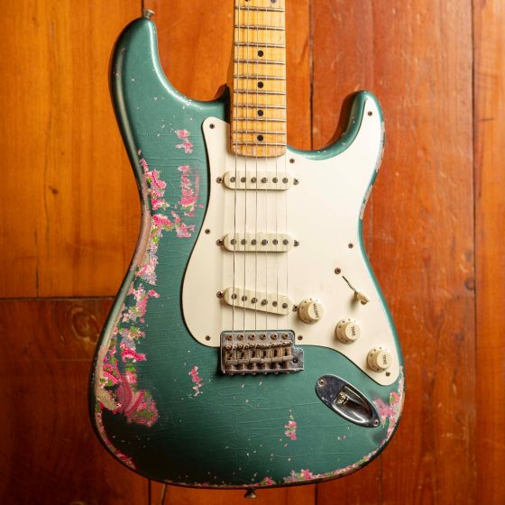 Fender CS '57 Stratocaster Masterbuilt Dennis Galuszka Heavy Relic Sherwood Green over Pink Paisley (2016)