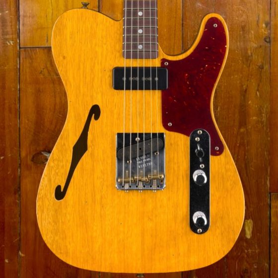 Fender CS #113 Limited Edition P90 Korina Telecaster Journeyman Relic RW, Aged Amber Natural