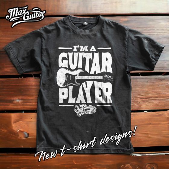 Max Guitar "I'm A Guitar Player"- Strat Shirt, Grijs, M