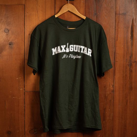 Max Guitar Varsity T-shirt, Green, Size M