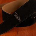 Taylor Guitar Strap, Black, Embroidered Suede, 2.5"