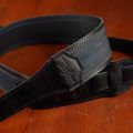 Taylor Blue Denim Strap, Navy Leather Edges 2,5"