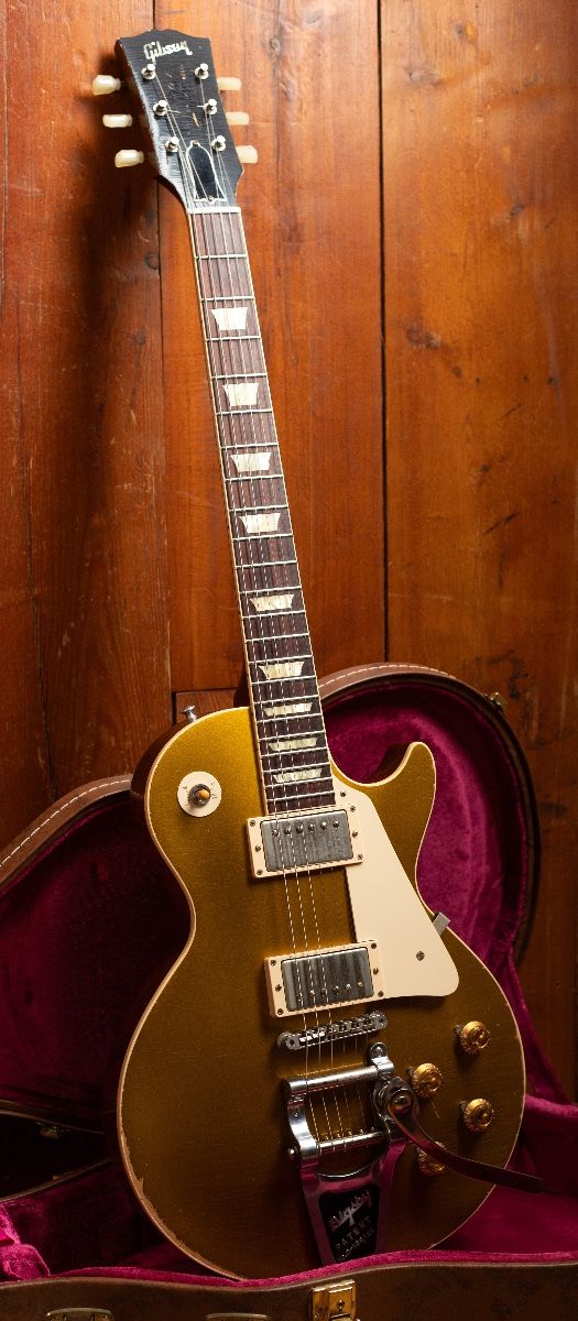Gibson CS Les Paul 1957 Goldtop Bigsby Aged 2014 – Electr