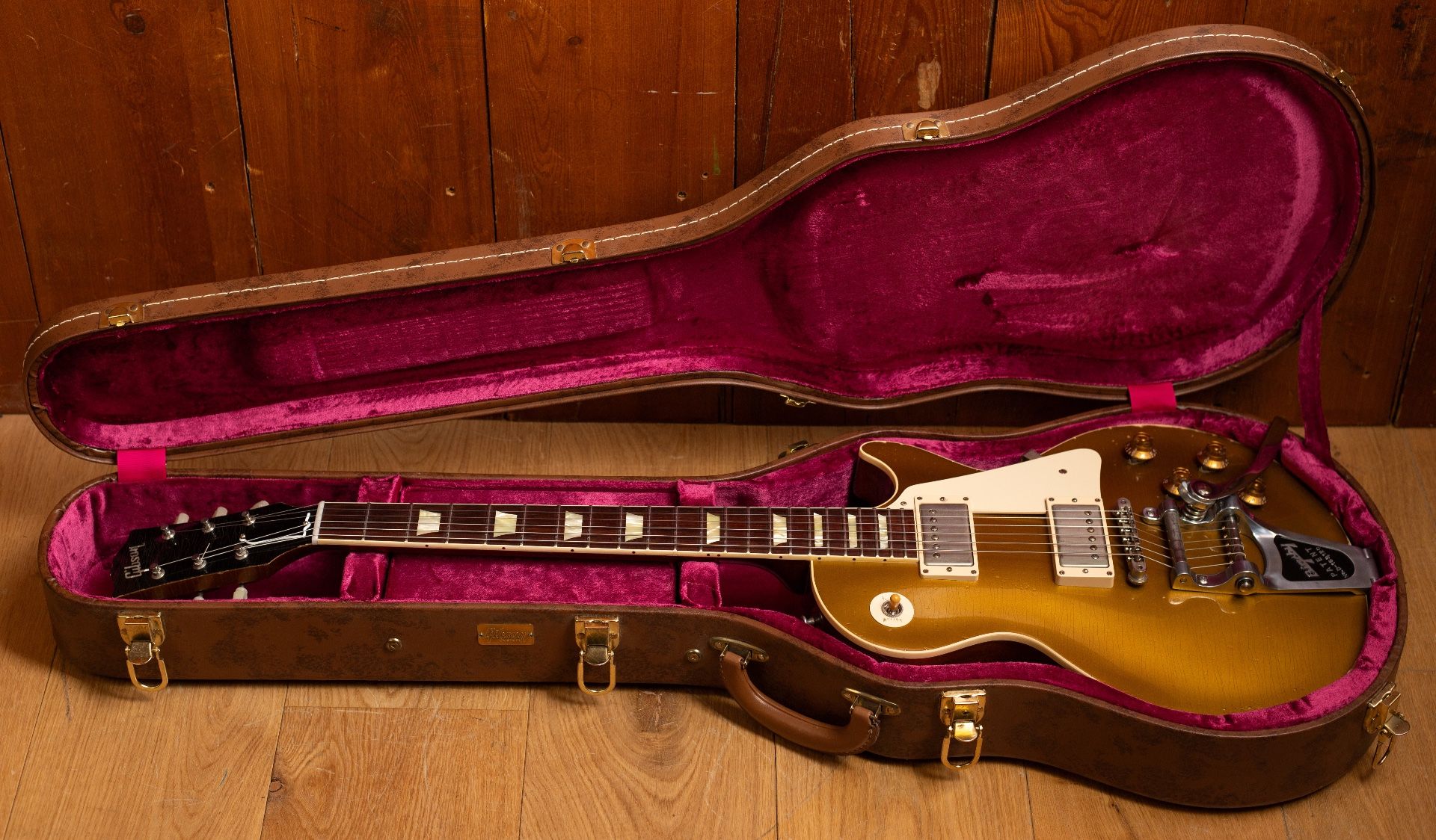 Gibson CS Les Paul 1957 Goldtop Bigsby Aged 2014 – Electr