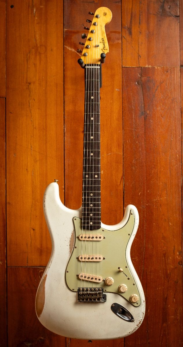 Fender CS 1959 Stratocaster Relic Olympic White - Masterbuilt Andy