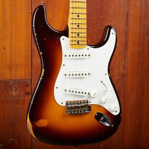 Fender CS Limited Edition Tomatillo Strat III Relic Faded Aged Chocolate 2-Color Sunburst