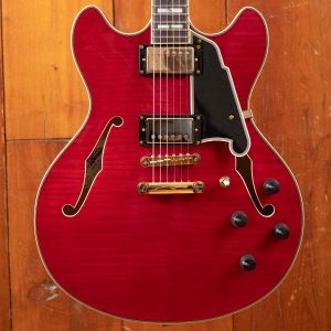 D'Angelico Excel DC Stopbar Trans Cherry