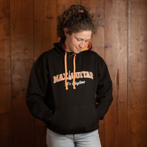 Max Guitar Varsity Hoodie, Black, Size S