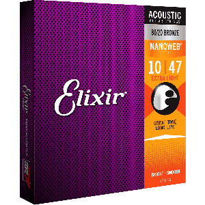 Elixir 10-47 Acoustic Extra Light 80/20 Bronze Nanoweb