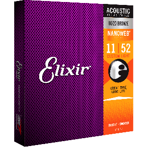 Elixir 11-52 Acoustic Custom Light 80/20 Bronze Nanoweb