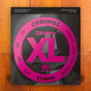 D'Addario Chromes 45-100, Flat Wound, Medium Scale