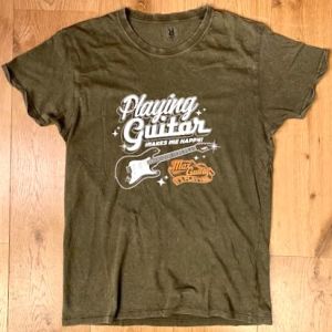 Max Guitar "Playing Guitar Happy" Shirt, Olive, XL